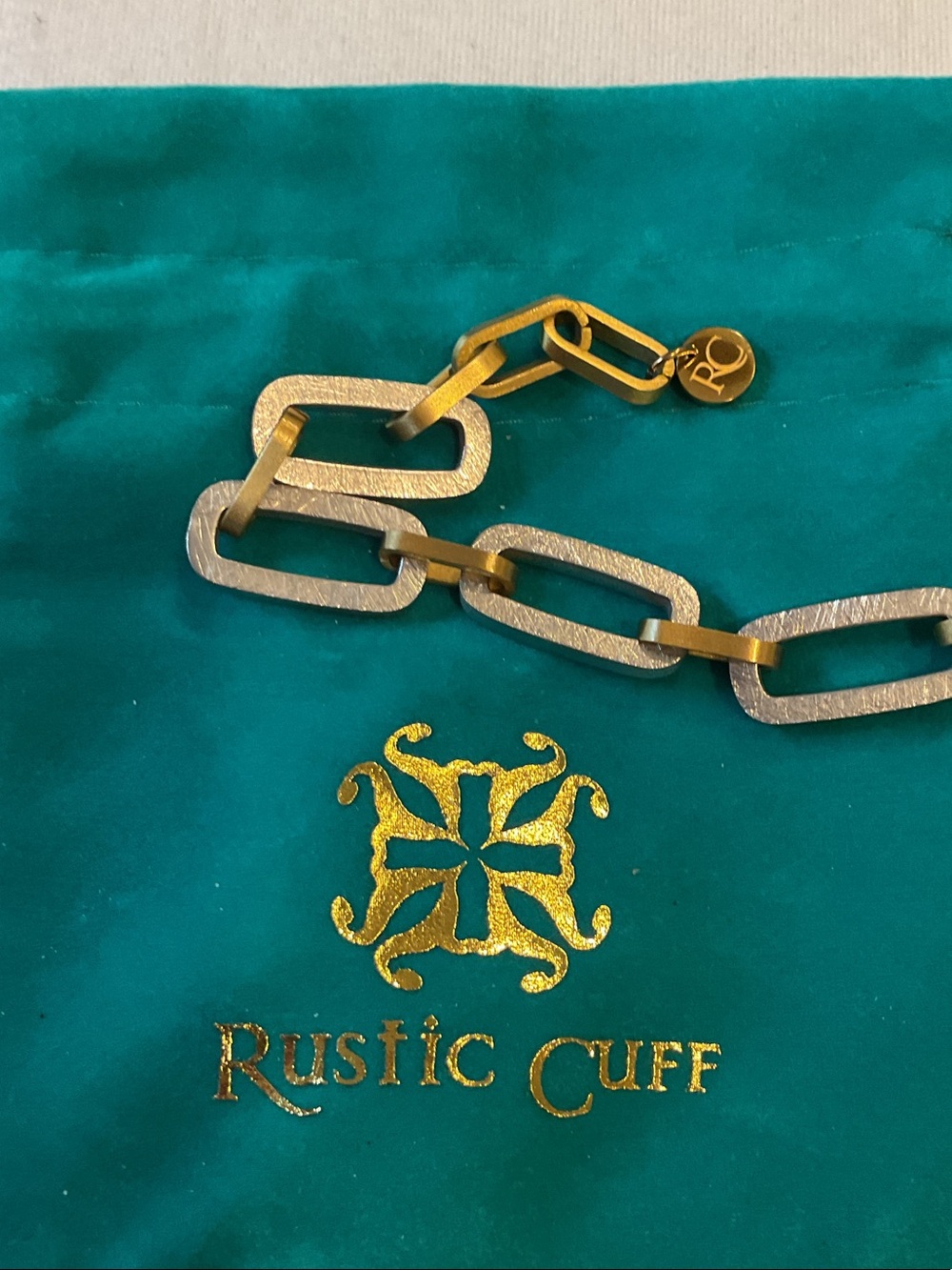 Rustic Cuff Two-Tone Gold and Silver Paperclip bracelet